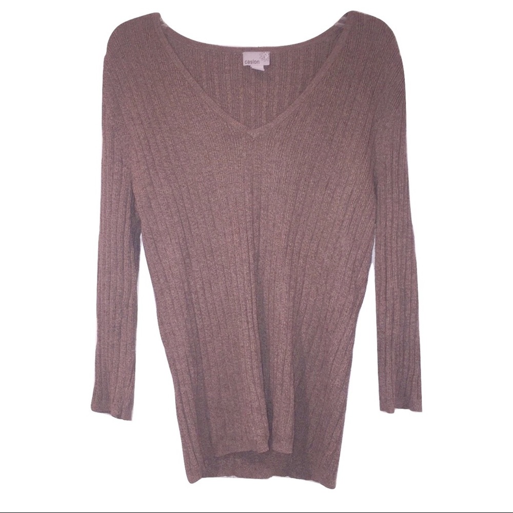 Caslon Brown 100% Cotton Sweater Size Medium